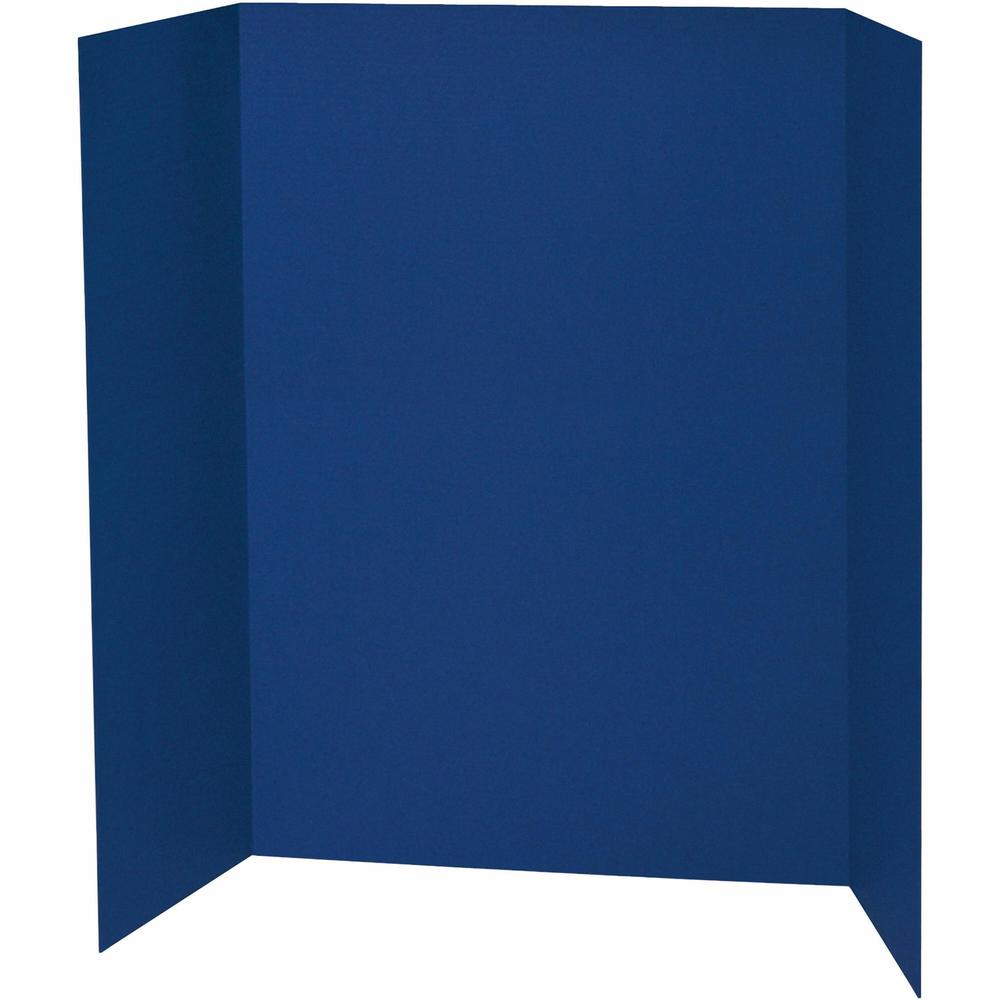 Pacon Single Wall Presentation Board - 48" Height x 36" Width - Blue Surface - Tri-fold, Recyclable, Corrugated - 24 / Carton. Picture 1