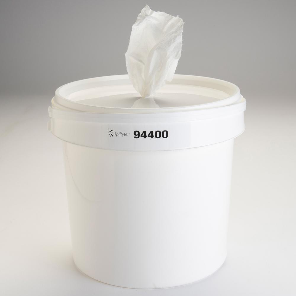 Spilfyter Wipes Kit Bucket - 300 Sheets/Roll - White Per Bucket - 1 Each. Picture 1