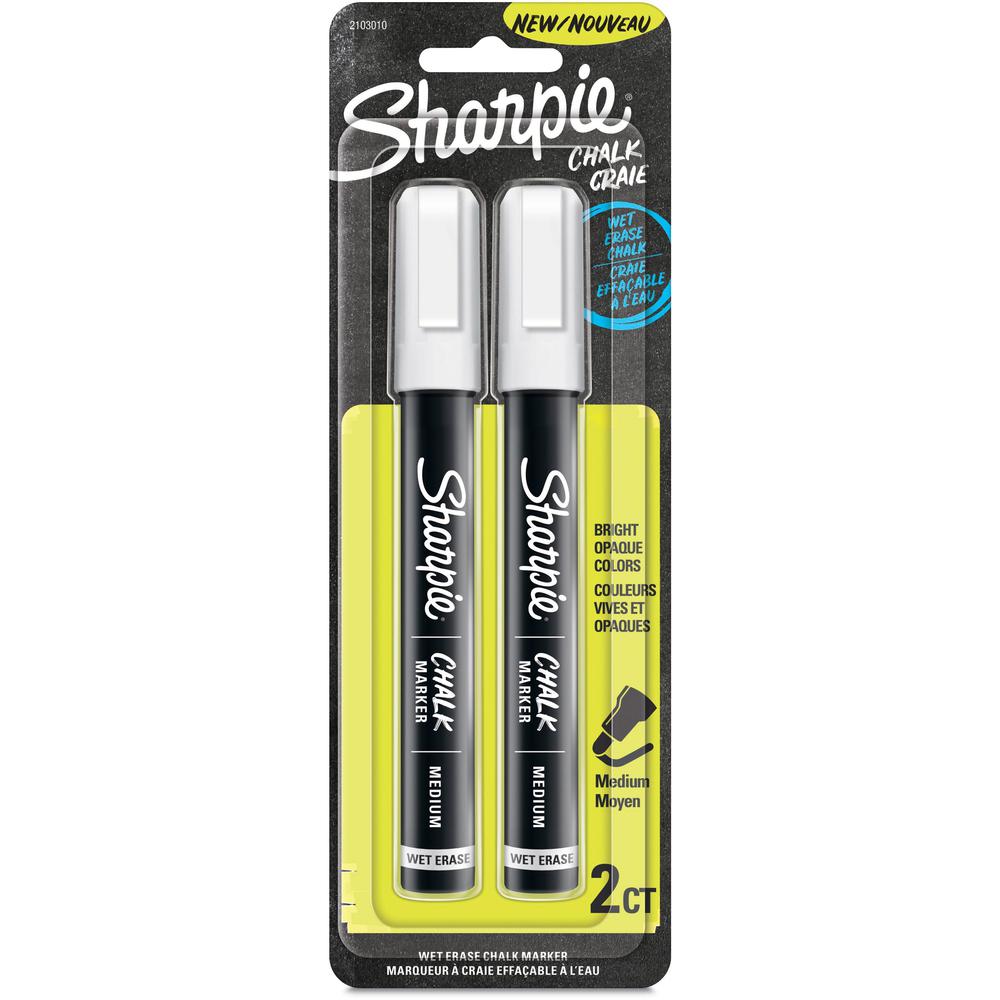 Sharpie Wet Erase Chalk Markers - Medium Marker Point - White - 2 / Pack. The main picture.