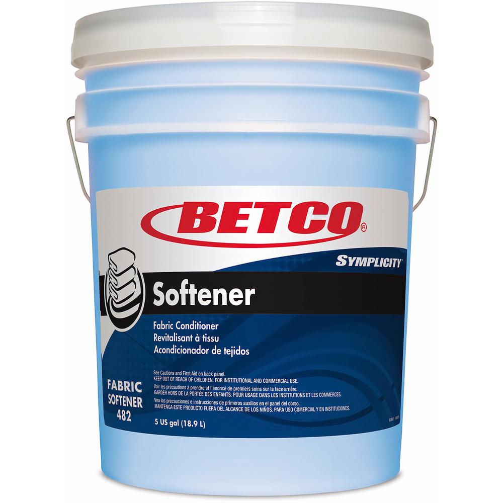Betco SYMPLICITY&trade; Fabric Softener, Fresh Scent, 640 Oz - Ready-To-Use Liquid - 640 oz (40 lb) - Fresh Scent - 5 - Blue. The main picture.