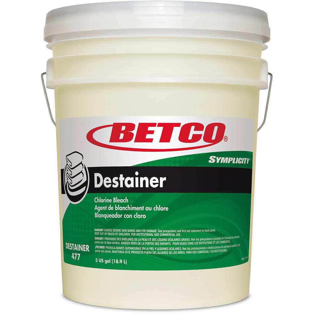 Betco Symplicity Destainer, 640 Oz Pail, Amber - Ready-To-Use - 864 oz (54 lb) - 1 Each - Unscented, Stain Resistant, Spill Resistant - Amber, Orange. Picture 1