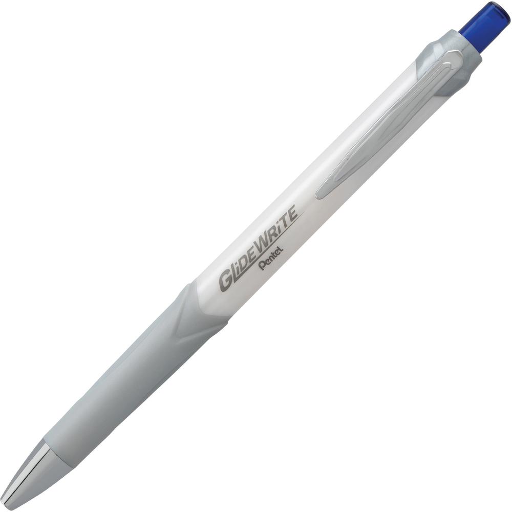 Pentel GlideWrite Signature Gel Ballpoint Pen - 1 mm Pen Point Size - Blue, White Gel-based Ink - 1 Dozen. Picture 1