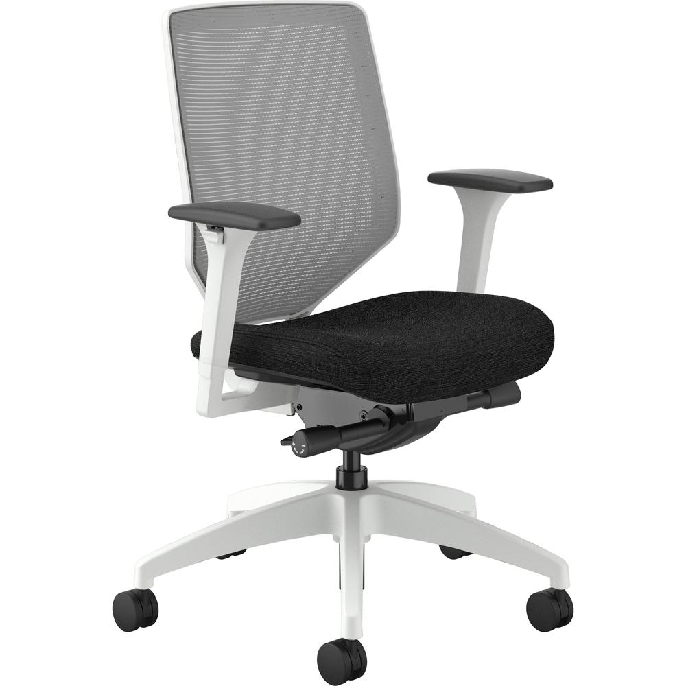 HON Solve Chair - Black Fabric Seat - Fog Mesh Back - Designer White Frame - Mid Back - Black. The main picture.