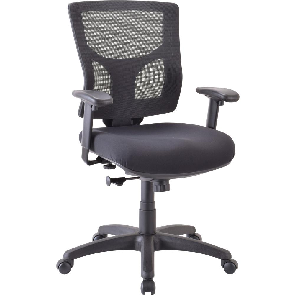 Lorell Conjure Executive Mid-back Swivel/Tilt Task Chair - Fabric Seat - Mid Back - Black - 1 Each. Picture 1