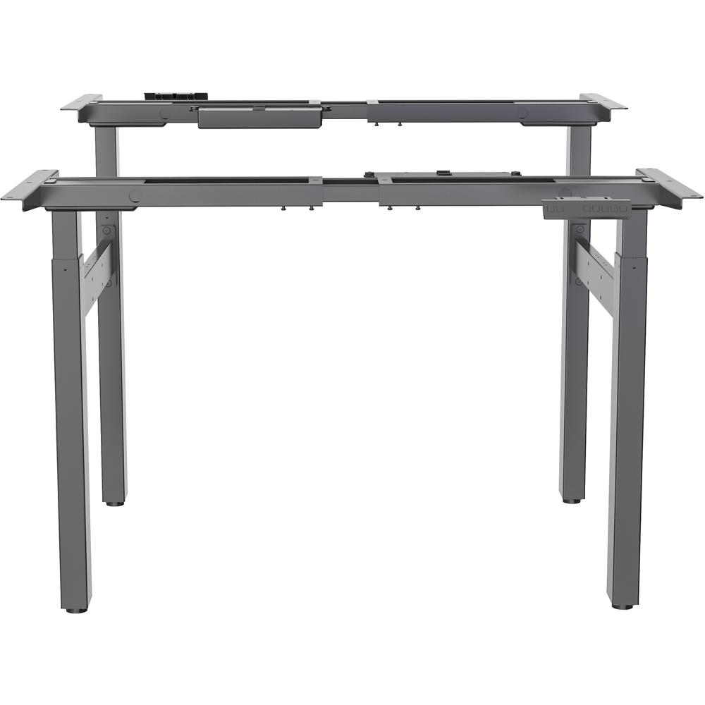 Lorell 2-Tier Sit/Stand Double Base - 220 lb Capacity - 28.30" to 46" Adjustment - 71" Height x 42.50" Width x 22" Depth - Assembly Required - 1 Each. Picture 1