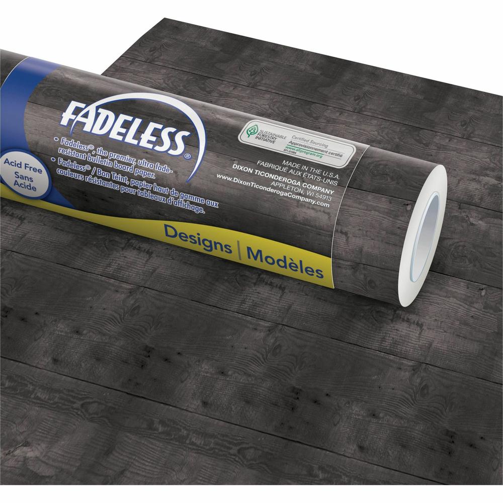 Fadeless Designs Paper Roll - Art Project, Craft Project, Classroom, Display, Table Skirting, Decoration, Bulletin Board - 48"Width x 50"Length - 1 / Roll - Black. Picture 1