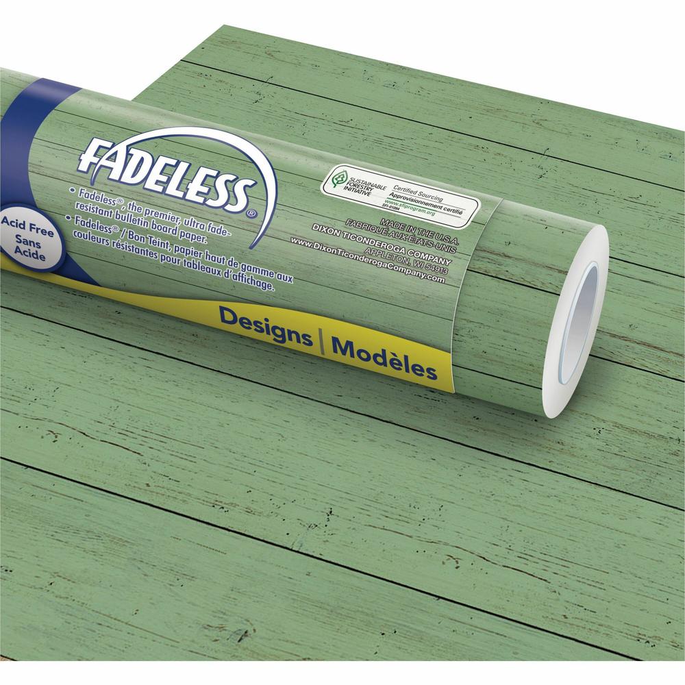 Fadeless Designs Paper Roll - Art Project, Craft Project, Classroom, Display, Table Skirting, Decoration, Bulletin Board - 48"Width x 50"Length - 1 / Roll - Green. Picture 1