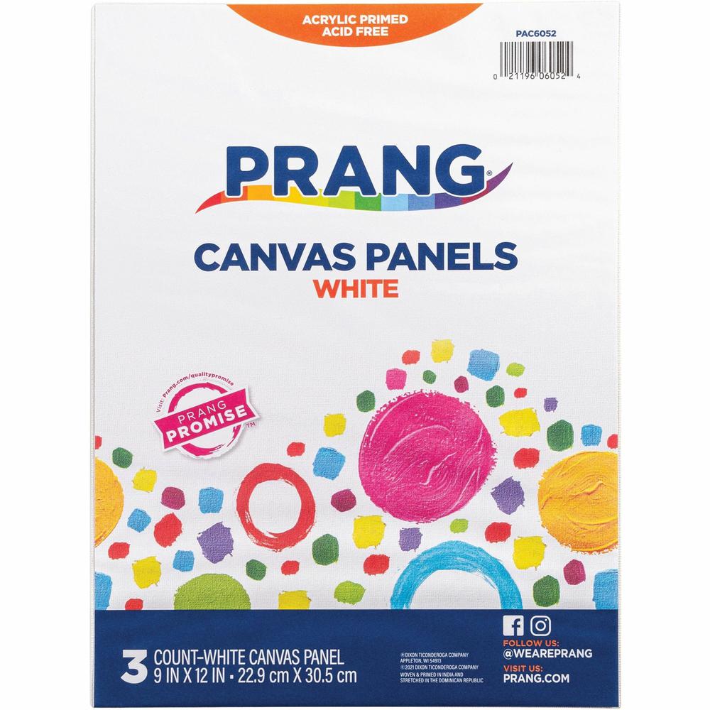 Art Street Canvas Panels - Painting, Art - 3 Piece(s) x 9"Width x 125 milThickness x 12"Length - 3 / Pack - White - Acrylic. Picture 1