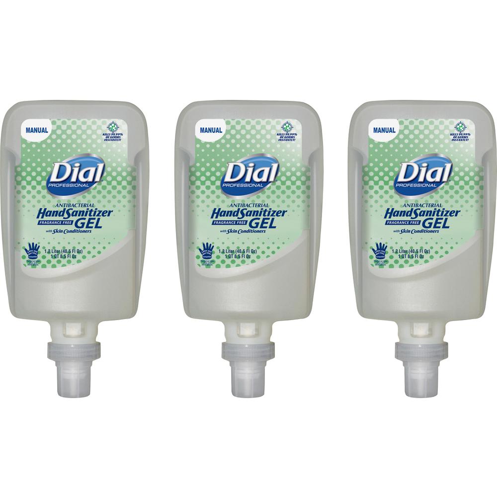 Dial Hand Sanitizer Gel Refill - Fragrance-free Scent - 40.6 fl oz (1200 mL) - Pump Dispenser - Bacteria Remover - Healthcare, School, Office, Restaurant, Daycare, Hand - Clear - Dye-free, Drip Resist. Picture 1