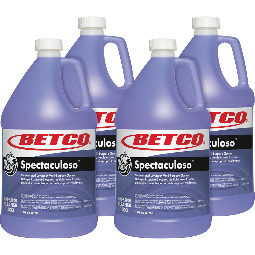 Betco Spectaculoso General Cleaner - Concentrate - 128 fl oz (4 quart) - 4 / Carton - Deodorize, Phosphate-free, Rinse-free, Butyl-free - Purple. Picture 1