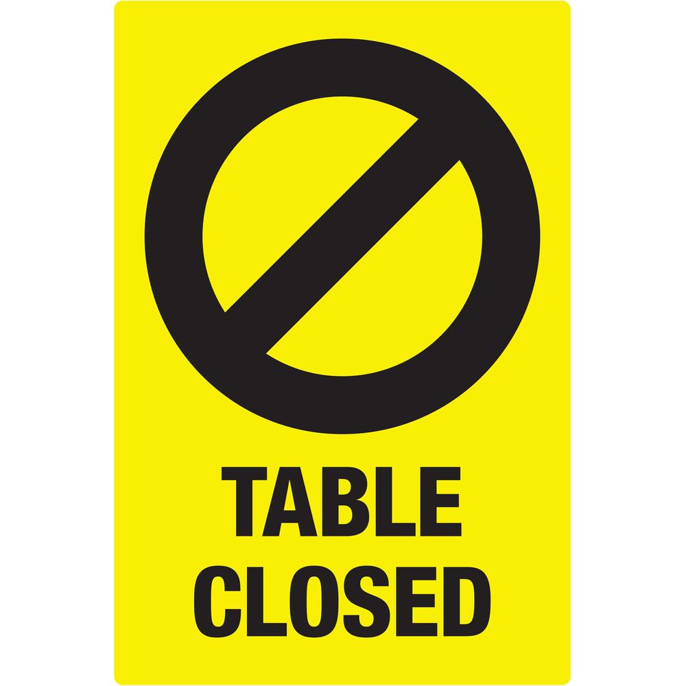 Avery&reg; Surface Safe TABLE CLOSED Preprinted Decals - 10 / Pack - Table Closed Print/Message - 4" Width x 6" Height - Rectangular Shape - Water Resistant, Pre-printed, Chemical Resistant, Abrasion . The main picture.