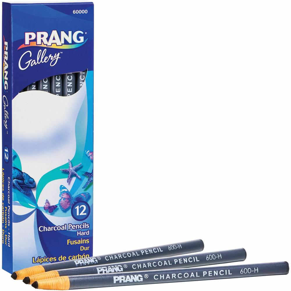 Prang Charcoal Pencils - Black Lead - 12 / Pack. Picture 1