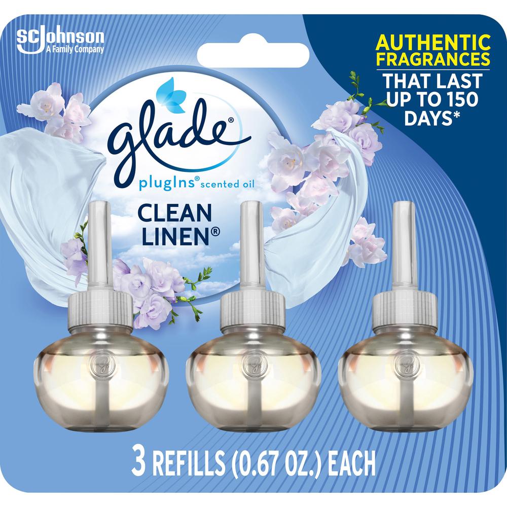 Glade Plug-In Warmers Linen Air Refill - 2 fl oz (0.1 quart) - Linen - 50 Day - 3 / Pack - Long Lasting. Picture 1