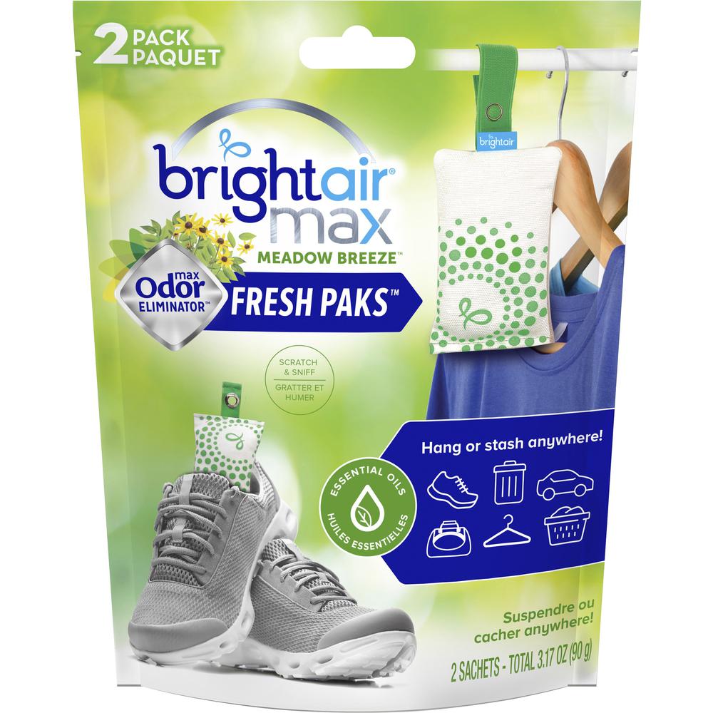 Bright Air Fresh Pak Sachets - Meadow Breeze - 2 / Pack - Odor Neutralizer, Phthalate-free, Paraben-free, Formaldehyde-free, NPE-free, BHT Free. Picture 1