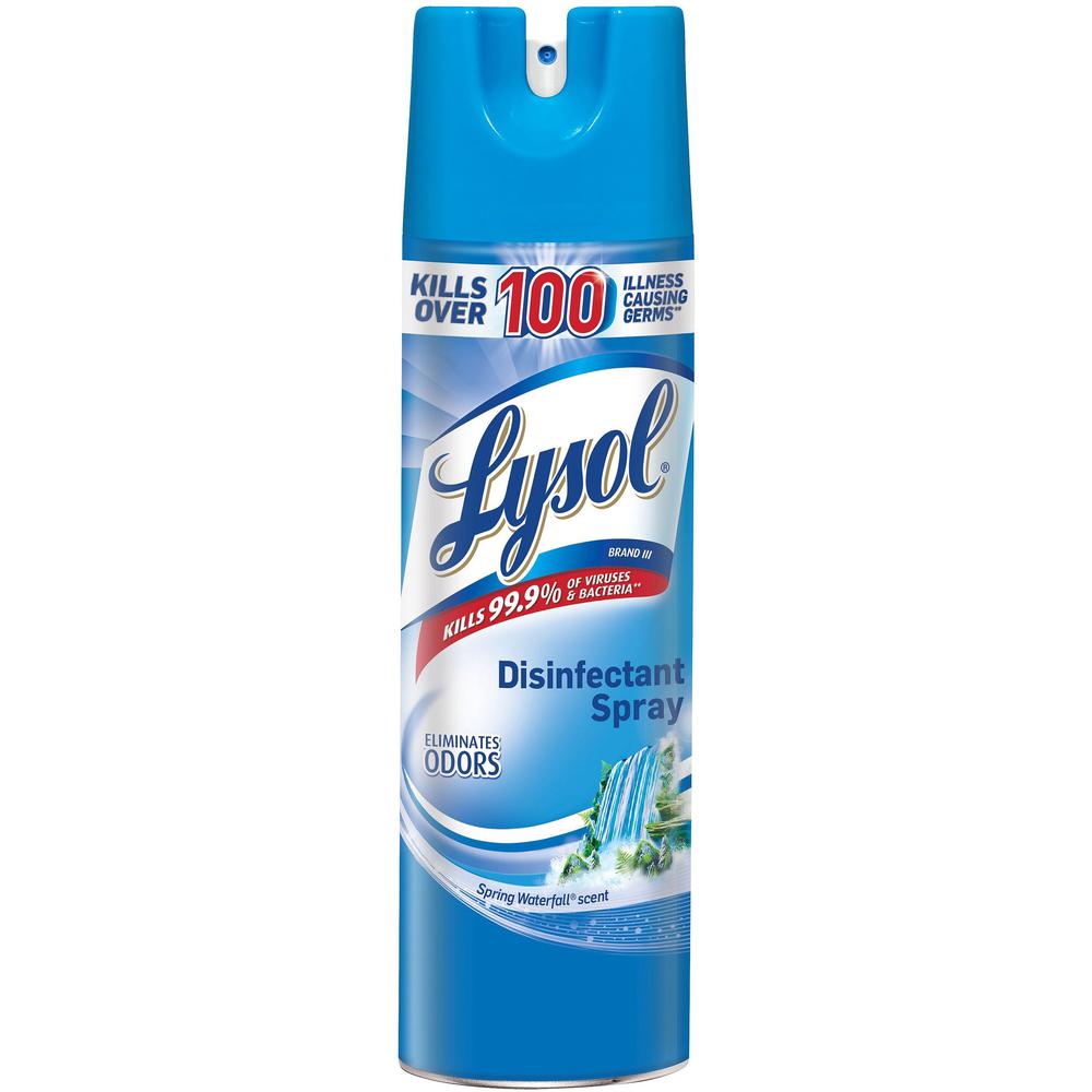 Lysol Spring Waterfall Disinfectant Spray - 19 fl oz (0.6 quart) - Waterfall Scent - 1 Each - Disinfectant, Antibacterial. Picture 1