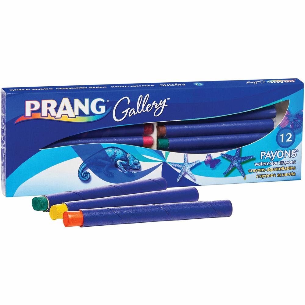 Prang Watercolor Crayons - 3.5" Length - 0.3" Diameter - Multi - 12 Each. Picture 1