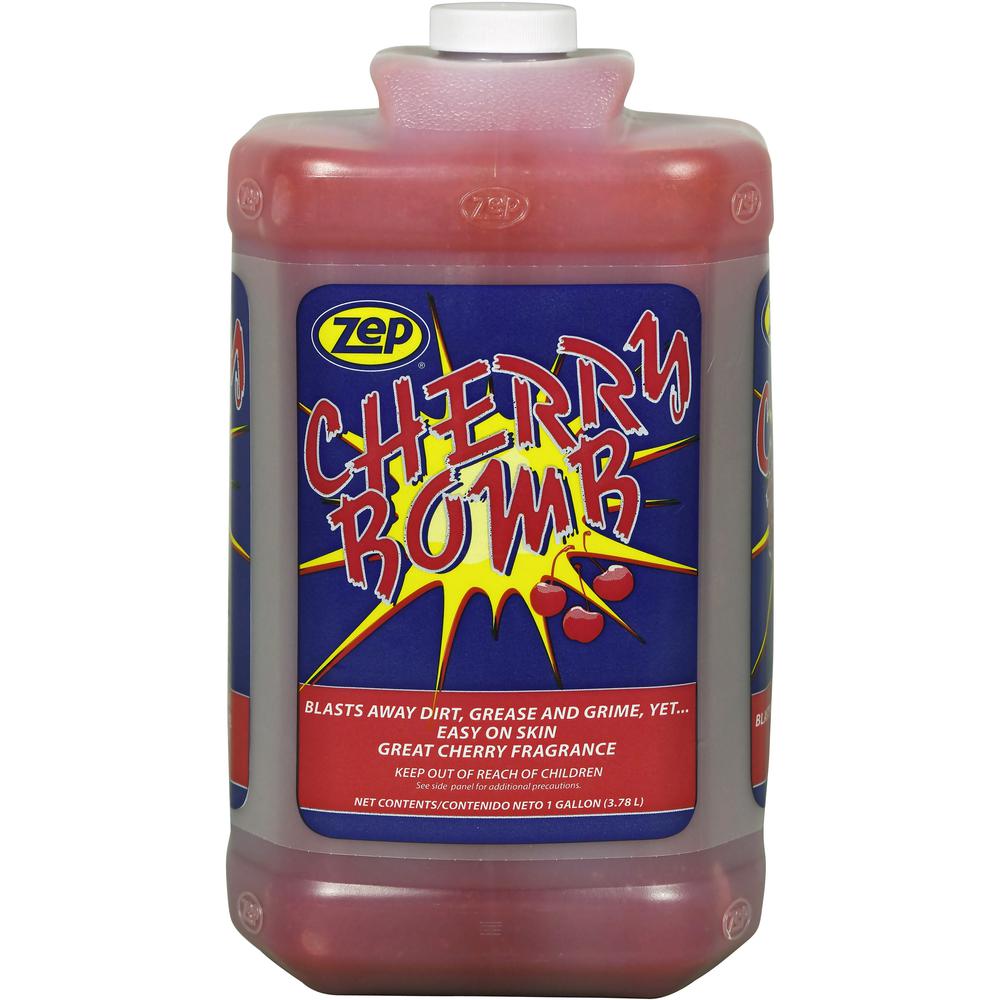 Zep Cherry Bomb Hand Soap - Cherry ScentFor - 1 gal (3.8 L) - Bottle Dispenser - Dirt Remover, Grime Remover, Soil Remover, Ink Remover, Resin Remover, Paint Remover, Adhesive Remover, Tar Remover, Ca. Picture 1