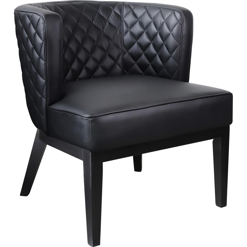 Boss Ava Accent Chair - Black Plush Seat - Black Back - Four-legged Base - 1 Each. Picture 1