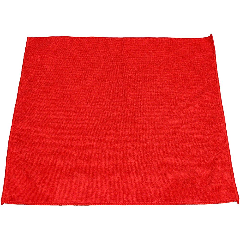 Genuine Joe Standard Terry Cloth - For General Purpose - Lint-free, Mess-free, Washable, Long Lasting - MicroFiber - 12 / Pack - Red. Picture 1