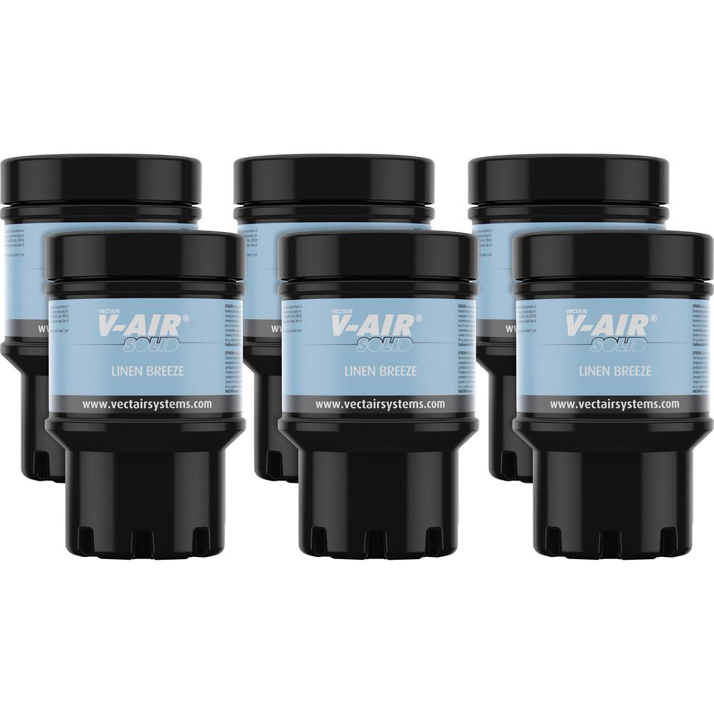 Vectair Systems V-Air MVP Dispenser Fragrance Refill - Spray - 6000 ft³ - Linen - 60 Day - 6 / Carton - Odor Neutralizer. Picture 1