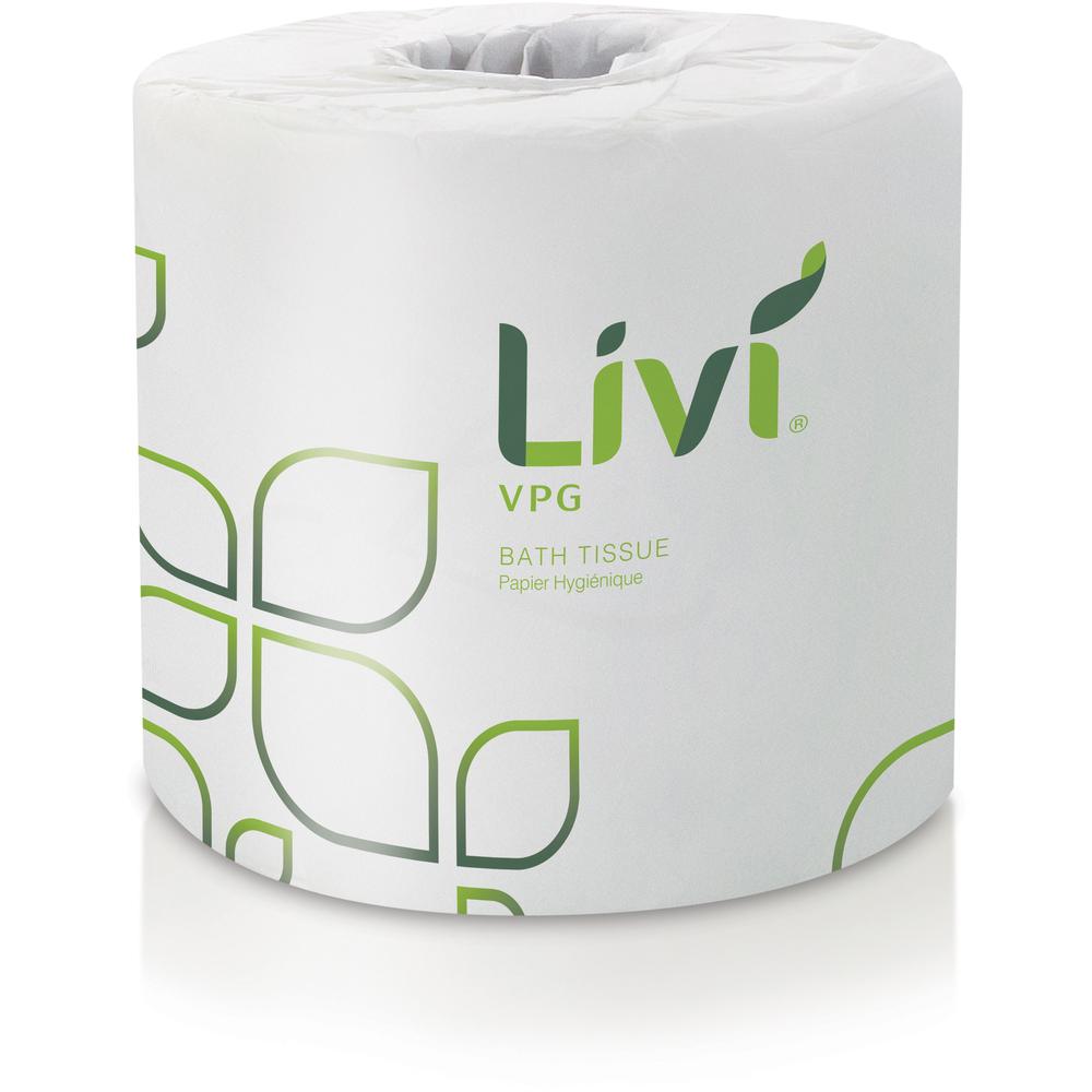 Livi VPG Bath Tissue - 2 Ply - 400 Sheets/Roll - White - Fiber - 96 Rolls Per Carton - 96 / Carton. Picture 1