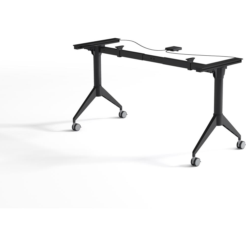 Lorell Spry Nesting Training Table Base - Black Folding Base - 2 Legs - 29.50" Height - Assembly Required - Cold-rolled Steel (CRS) - 1 Each. Picture 1