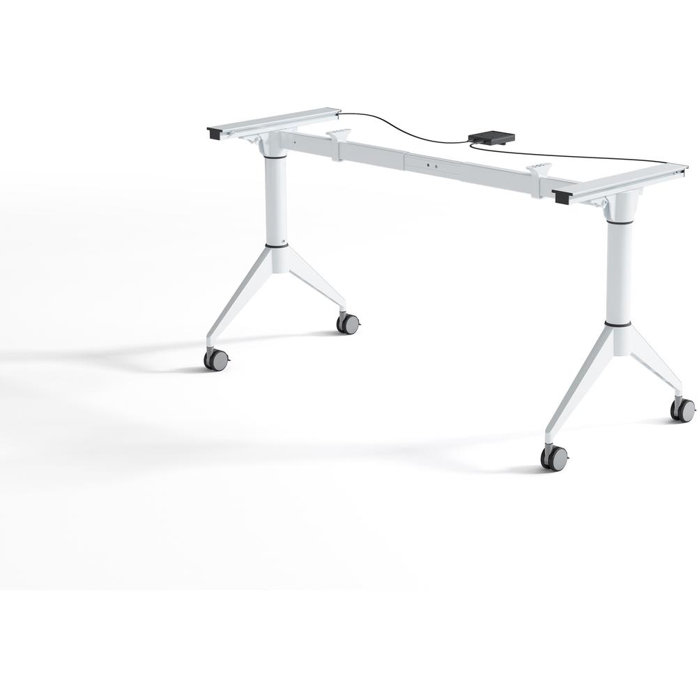 Lorell Spry Nesting Training Table Base - White Folding Base - 2 Legs - 29.50" Height - Assembly Required - Cold-rolled Steel (CRS) - 1 Each. Picture 1