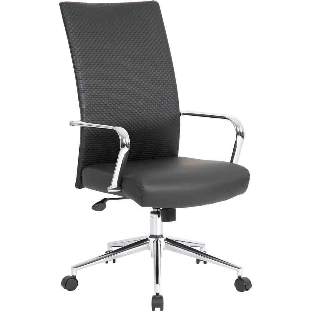 Boss Executive Woven Textured Chair - Black Seat - Black Back - 5-star Base - 1 / Carton. Picture 1