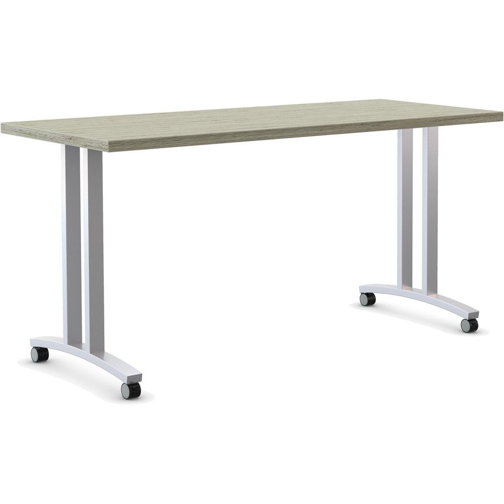 Special-T Structure Series T-Leg Table Base - Powder Coated T-shaped, Metallic Silver Base - 2 Legs - 112 lb Capacity - Assembly Required - 1 / Set. Picture 1