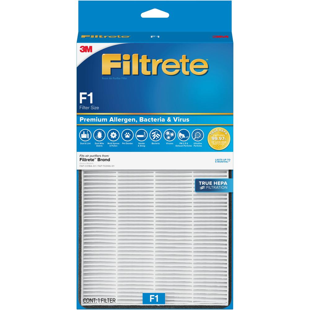 Filtrete Air Filter - HEPA - For Air Purifier - Remove Allergens, Remove Bacteria, Remove Virus - ParticlesF1 Filter Grade - 12" Height x 6.7" Width - Polypropylene. Picture 1