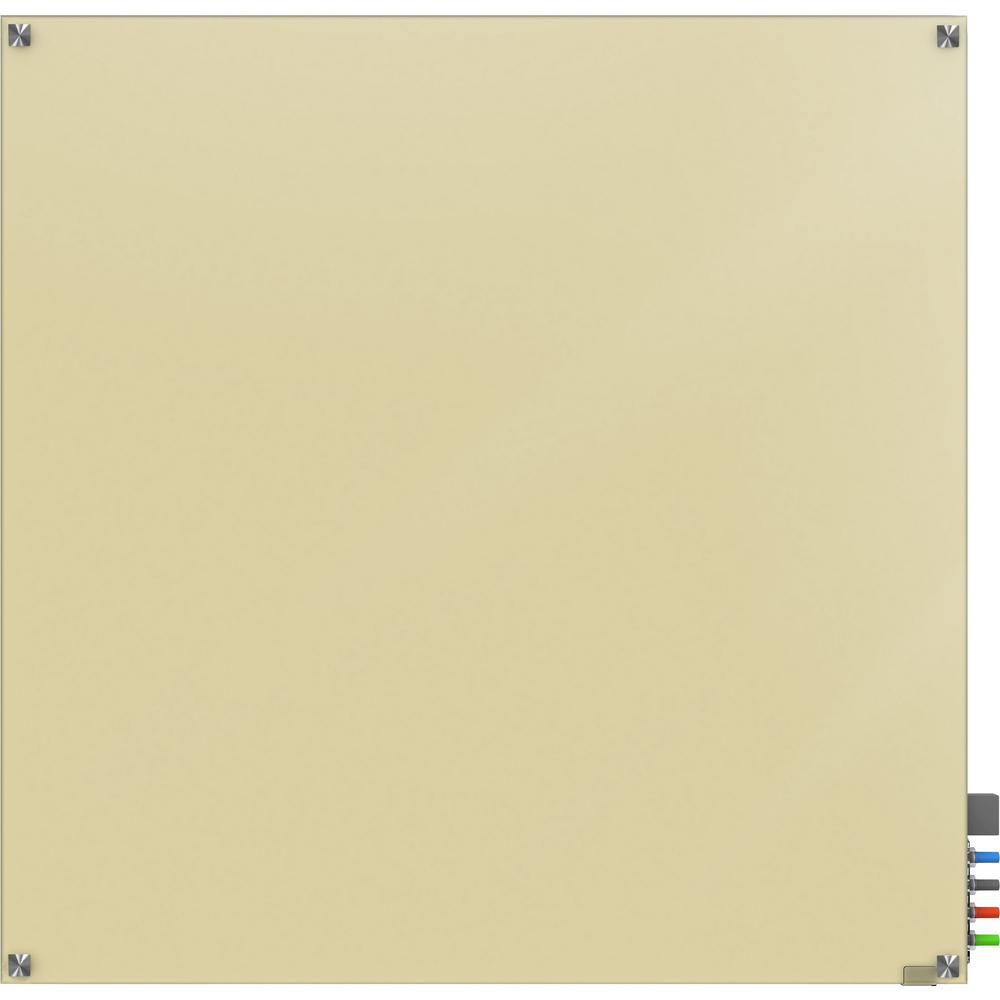 Ghent Harmony Dry Erase Board - 48" (4 ft) Width x 48" (4 ft) Height - Tempered Glass Surface - Beige Back - Square - 1 Each. The main picture.