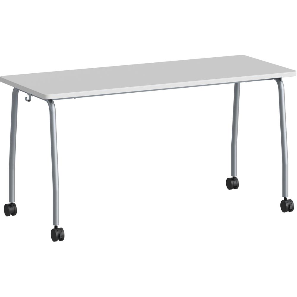 Lorell Training Table - Laminated Top - 300 lb Capacity - 29.50" Table Top Length x 23.63" Table Top Width x 1" Table Top Thickness - 59" HeightAssembly Required - Gray - Particleboard Top Material - . Picture 1