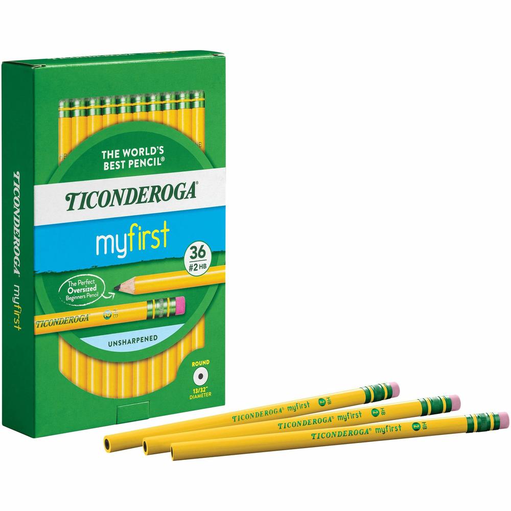 Ticonderoga My First Wood Pencil - #2 Lead - Yellow Cedar Barrel - 36 / Pack. Picture 1