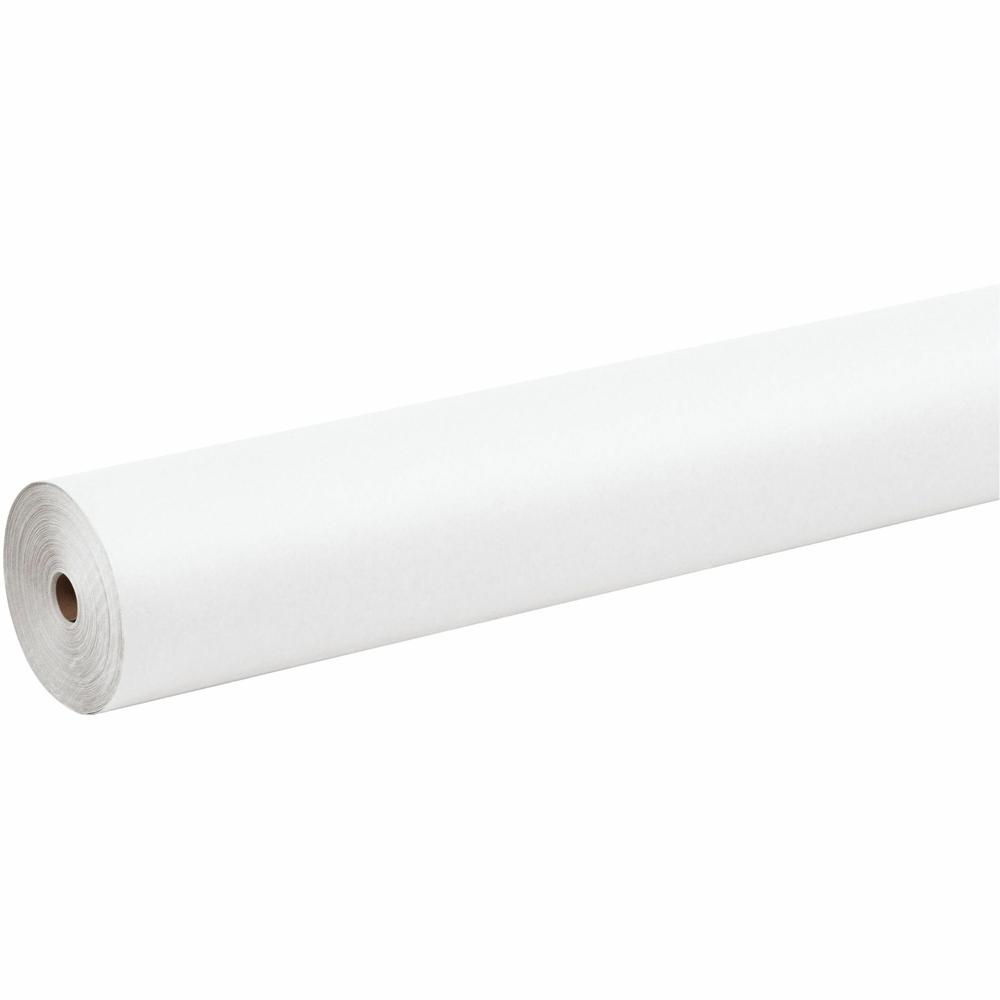 Pacon Antimicrobial Paper Rolls - School, Drawing, Banner, Display, Office, Restaurant, Sketching - 48"Width x 200 ftLength - 1 Roll - White - Paper. Picture 1