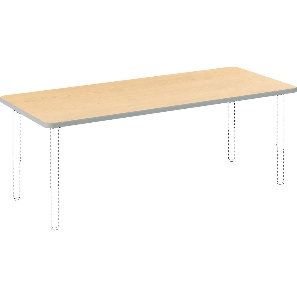 HON Build Series Rectangular Tabletop - Rectangle Top - 25" to 34" Adjustment x 60" Width x 24" Depth - Natural Maple. Picture 1