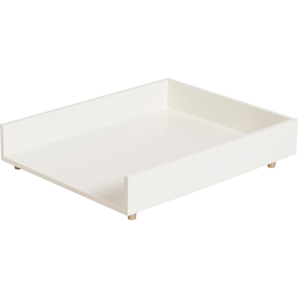 U Brands Juliet Collection Stackable Paper Tray - 2.5" Height x 9.5" Width x 12.3" Depth - Desktop, Tabletop - Stackable, Front Loading - Pine Wood, Brass - 1 Each. Picture 1