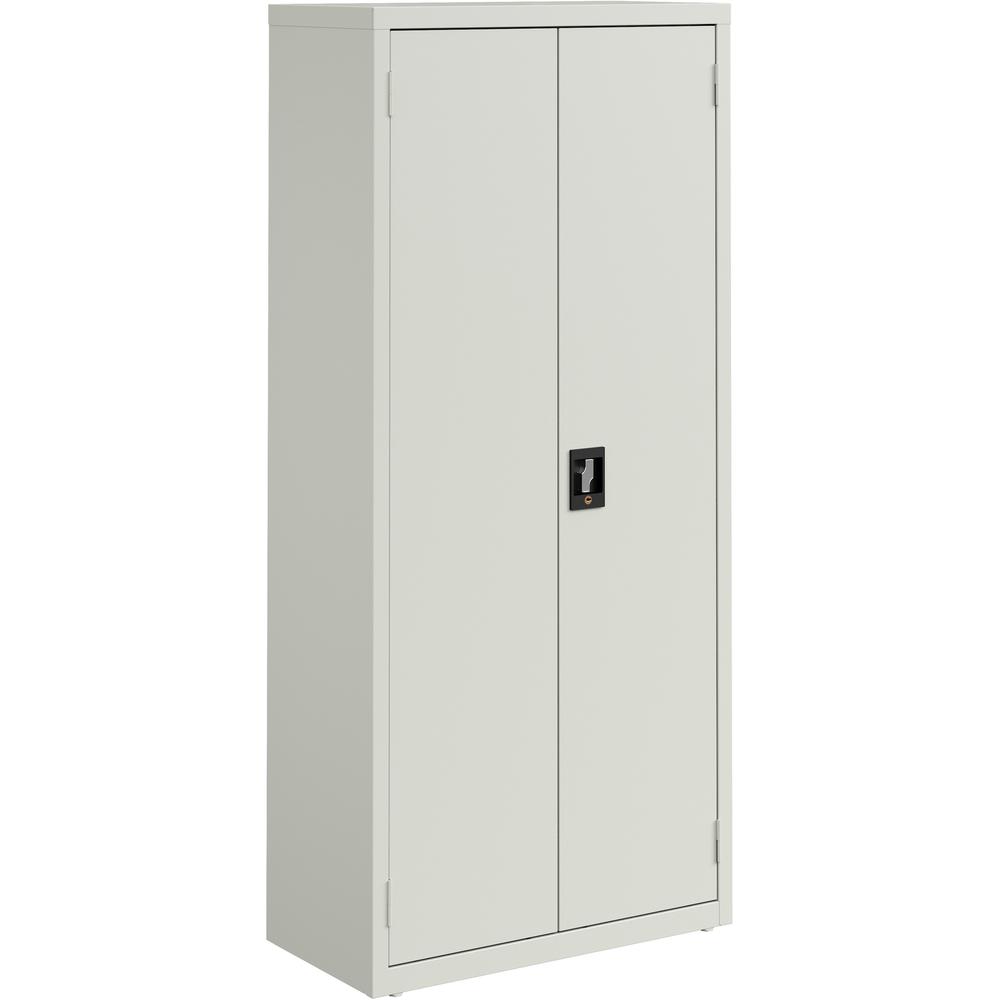 Lorell Fortress Series Slimline Storage Cabinet - 30" x 15" x 66" - 4 x Shelf(ves) - 720 lb Load Capacity - Durable, Welded, Nonporous Surface, Recessed Handle, Removable Lock, Locking System - Light . Picture 1