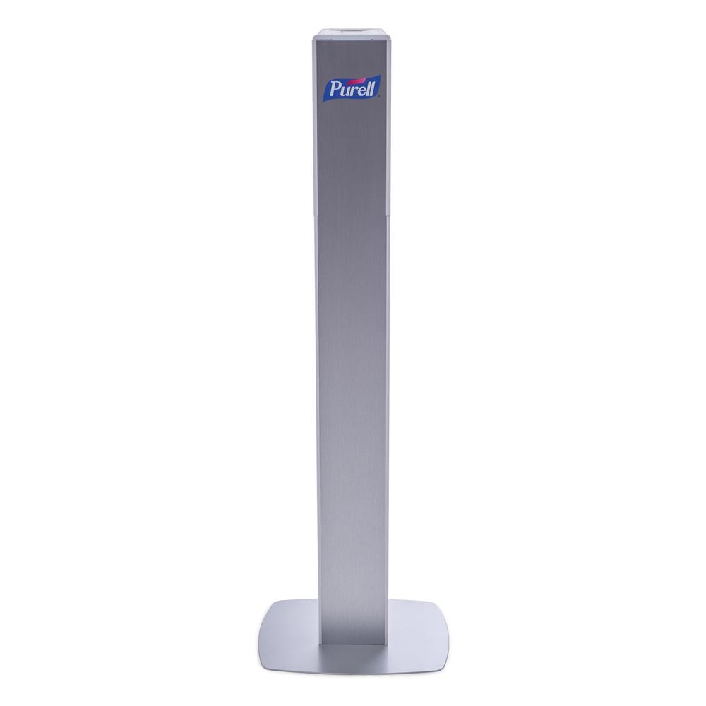 PURELL&reg; Messenger ES8 Silver Panel Floor Stand with Dispenser - Floor - Silver. Picture 1