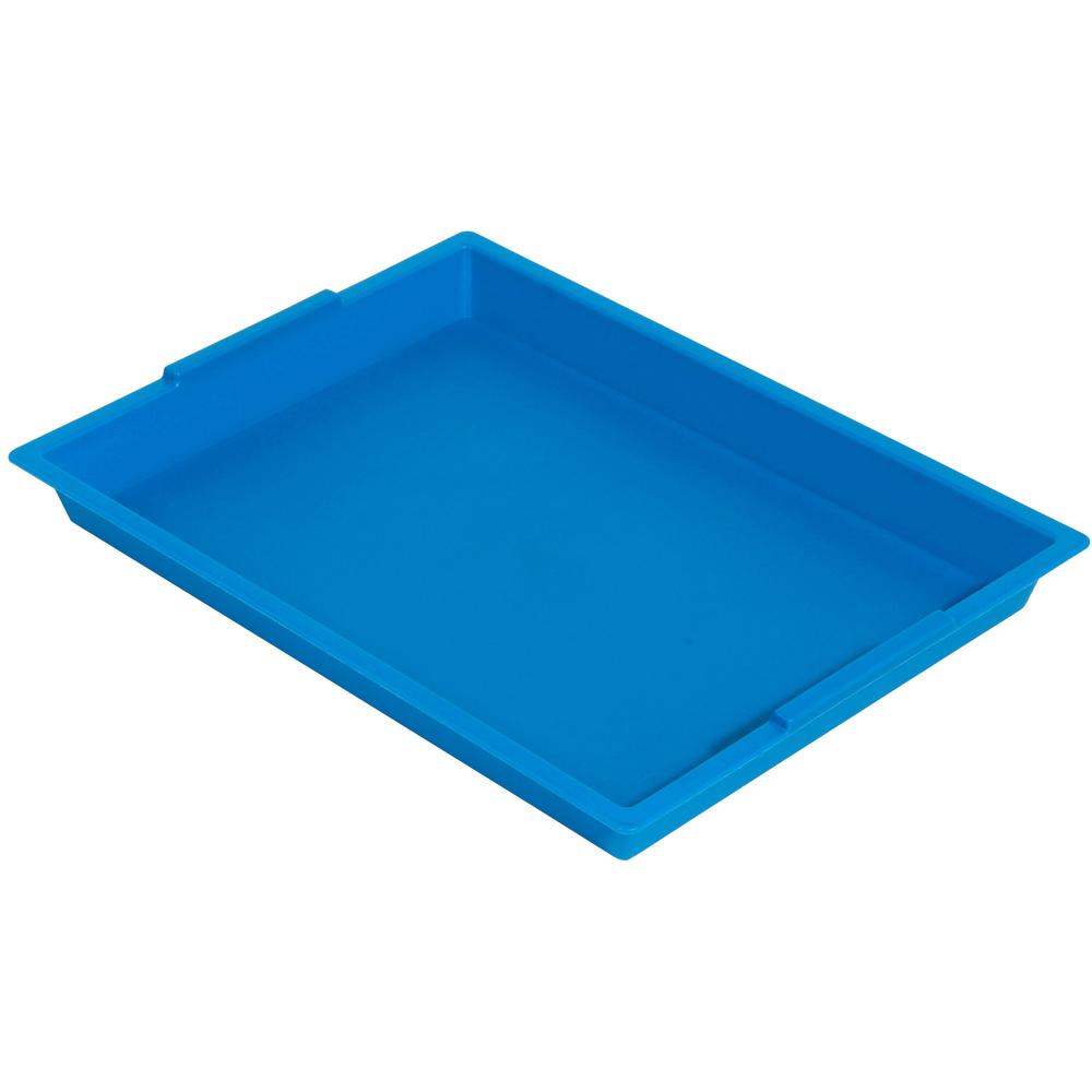 Deflecto Antimicrobial Finger Paint Tray - Painting - 1.83"Height x 16.04"Width x 12.07"Depth - Blue - Polypropylene, Plastic. Picture 1