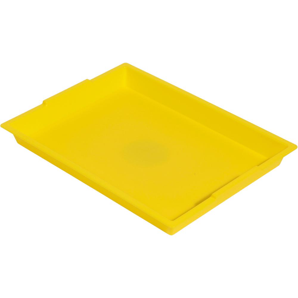 Deflecto Antimicrobial Finger Paint Tray - Painting - 1.83"Height x 16.04"Width x 12.07"Depth - Yellow - Polypropylene, Plastic. Picture 1