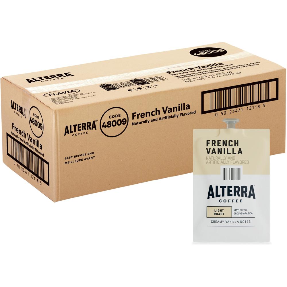 Flavia Freshpack Alterra French Vanilla Coffee - Compatible with Flavia Creation 200, Flavia, Flavia Creation 500 - Medium - 100 / Carton. Picture 1