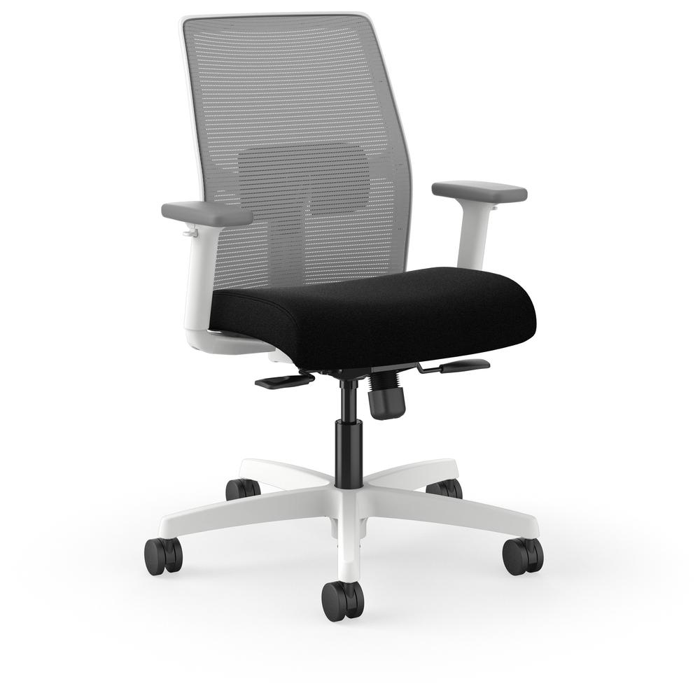 HON Ignition Low-back Task Chair - Black Seat - Fog Mesh Back - Designer White Frame - Low Back - 1 Each. Picture 1
