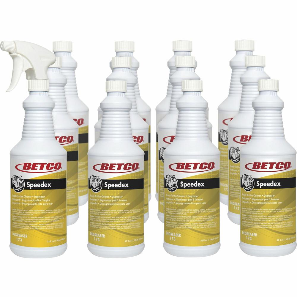 Betco Speedex Heavy Duty Cleaner/Degreaser - Ready-To-Use - 32 fl oz (1 quart) - Mint Scent - 12 / Carton - Fast Acting, Heavy Duty, Residue-free, Streak-free, Deodorize - Green. Picture 1