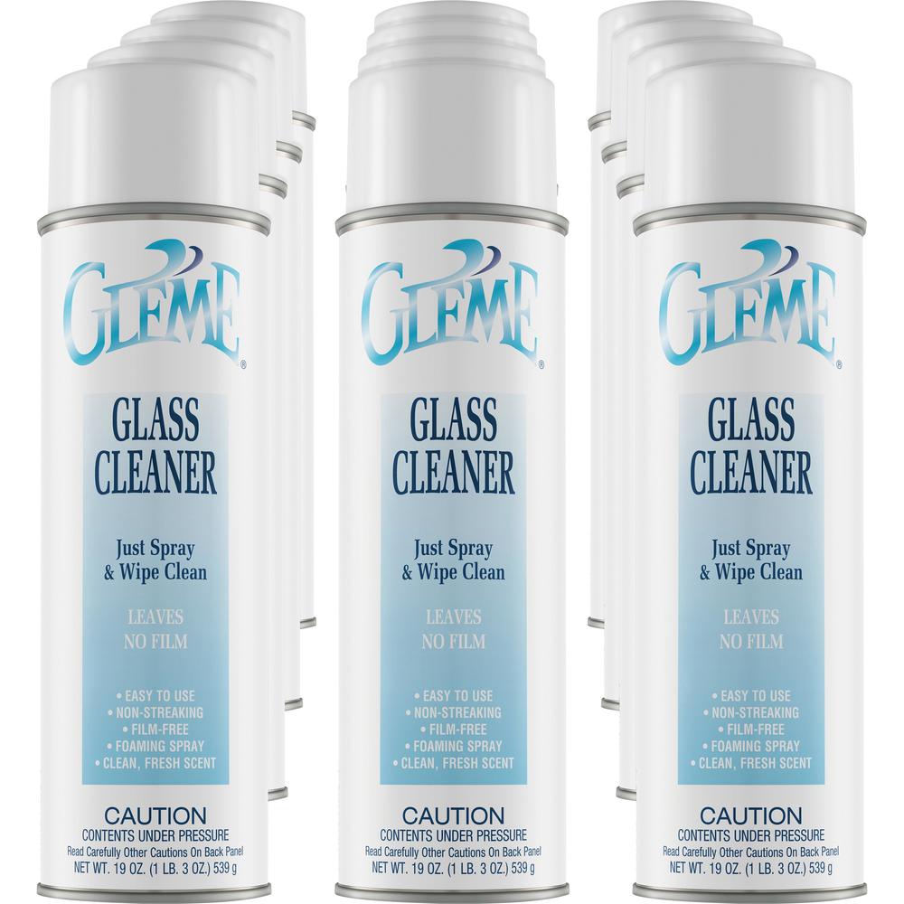 Claire Gleme Glass Cleaner - Ready-To-Use - 20 fl oz (0.6 quart) - 19 oz (1.19 lb)Can - 12 / Dozen - Long Lasting, Non-drip, Non-streaking, Ammonia-free, Quick Drying, Pleasant Scent, Rinse-free - Whi. Picture 1