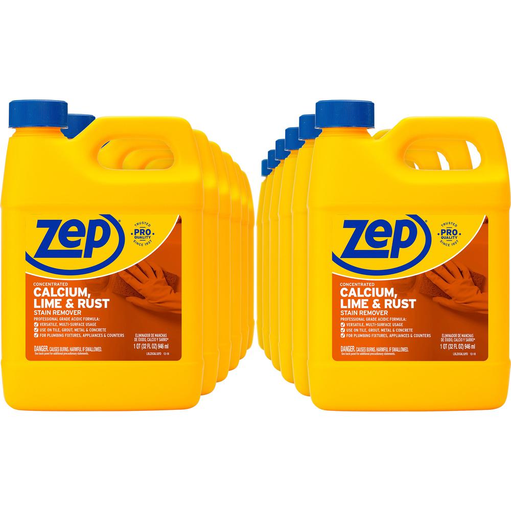 Zep Calcium, Lime & Rust Stain Remover - Concentrate Liquid - 32 fl oz (1 quart) - 1 Each - Yellow. Picture 1