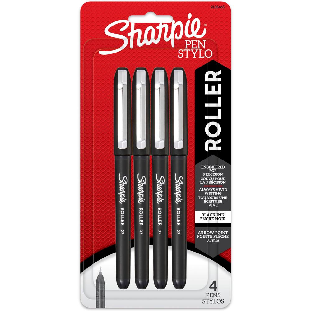 Sharpie 0.7mm Rollerball Pen - 0.7 mm Pen Point Size - Arrow Pen Point Style - 4 / Pack. Picture 1