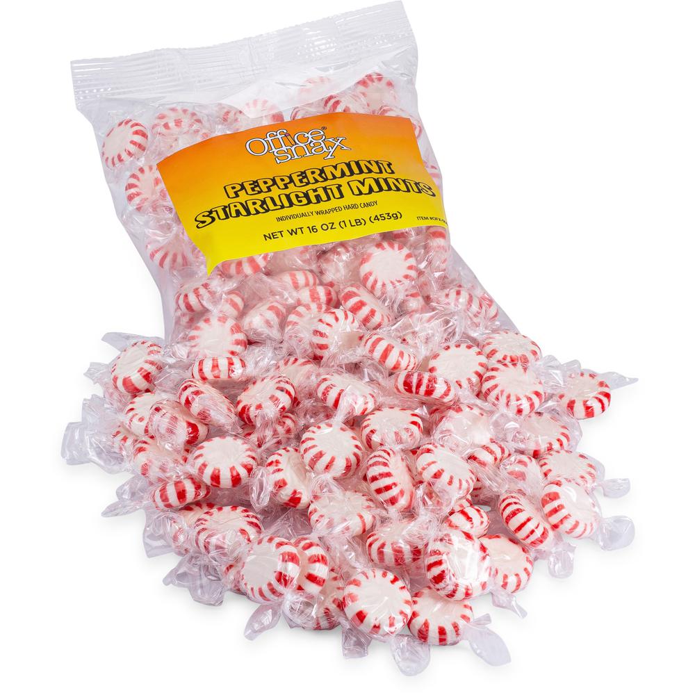 Office Snax Starlight Peppermints Hard Candy - Starlight Peppermint - Individually Wrapped - 16 oz - 1 Each. Picture 1