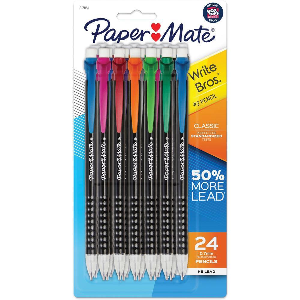 Paper Mate 0.7mm Mechanical Pencils - 0.7 mm Lead Diameter - Assorted Barrel - 24 / Pack. Picture 1