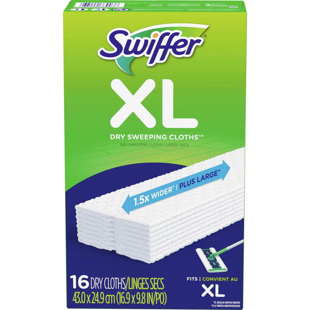Swiffer Sweeper XL Dry Sweeping Cloths - X-Large - White - 16 Per Box - 1Each. Picture 1