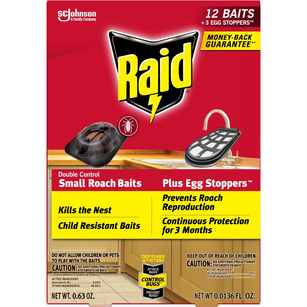 Raid Double Control Small Roach Baits - Cockroaches - Red - 12 / Box. Picture 1